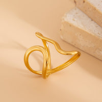 Thumbnail for Irregular Curved Hollow Open Ring - ArtGalleryZen