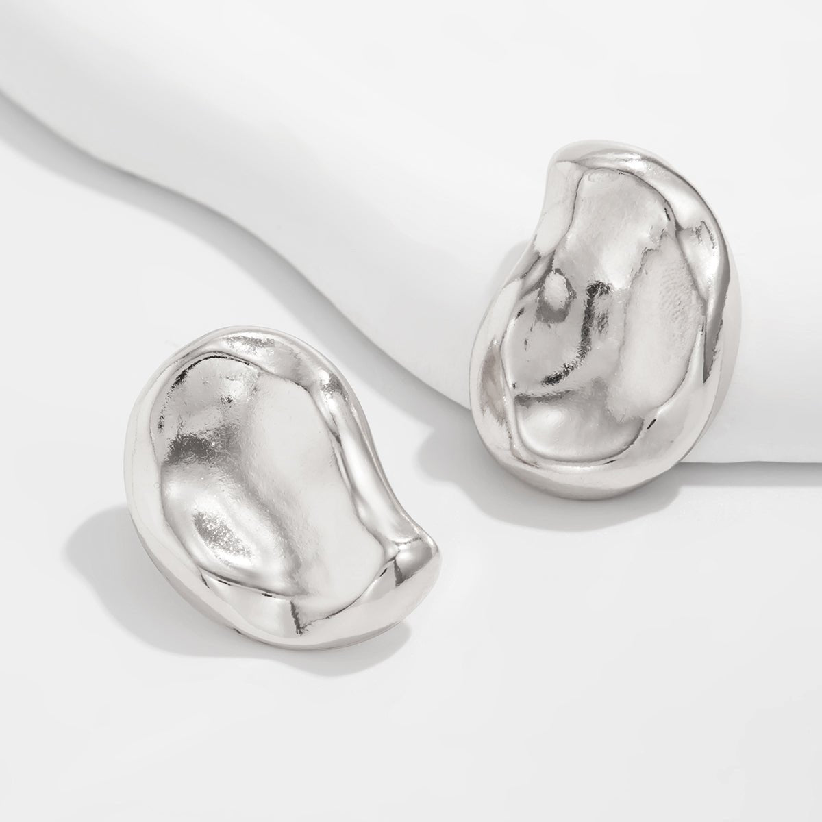 Irregular Glossy Waterdrop Stud Earrings - ArtGalleryZen