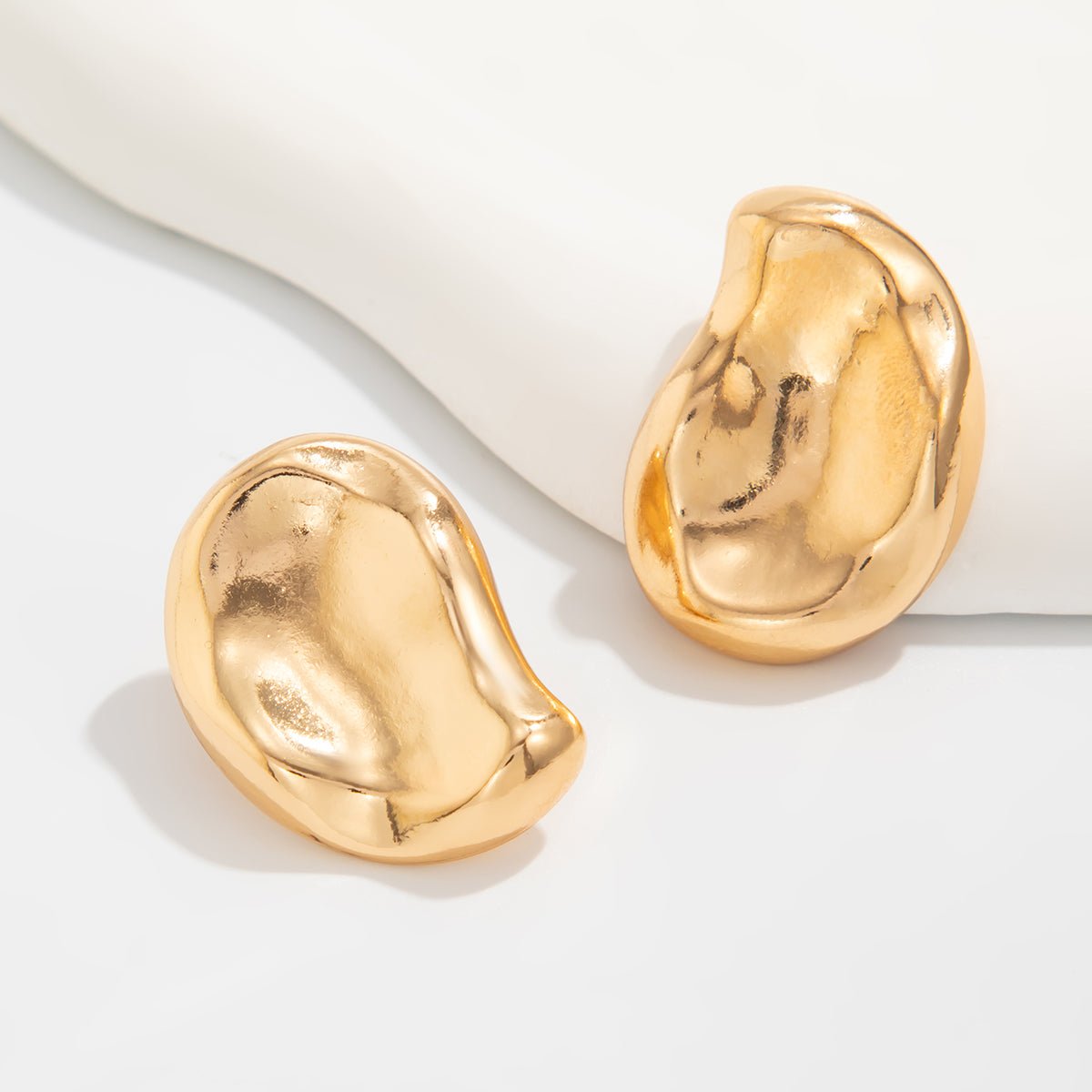 Irregular Glossy Waterdrop Stud Earrings - ArtGalleryZen