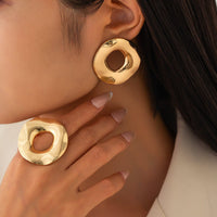 Thumbnail for Irregular Gold Silver Plated Chunky Hoop Ring - ArtGalleryZen