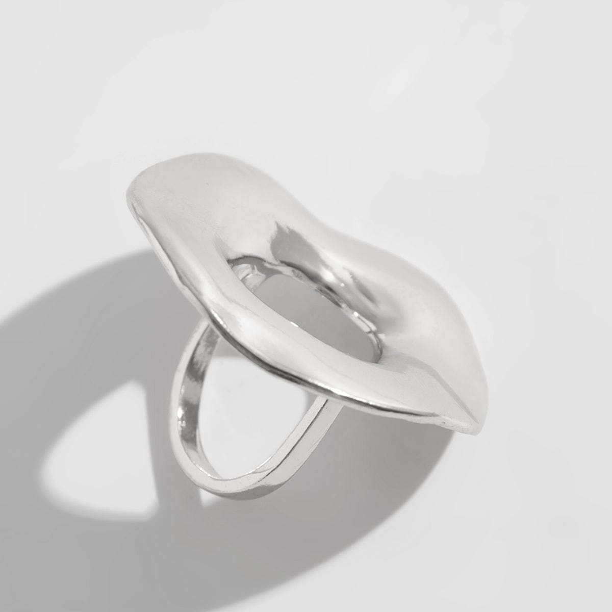 Irregular Gold Silver Plated Chunky Hoop Ring - ArtGalleryZen