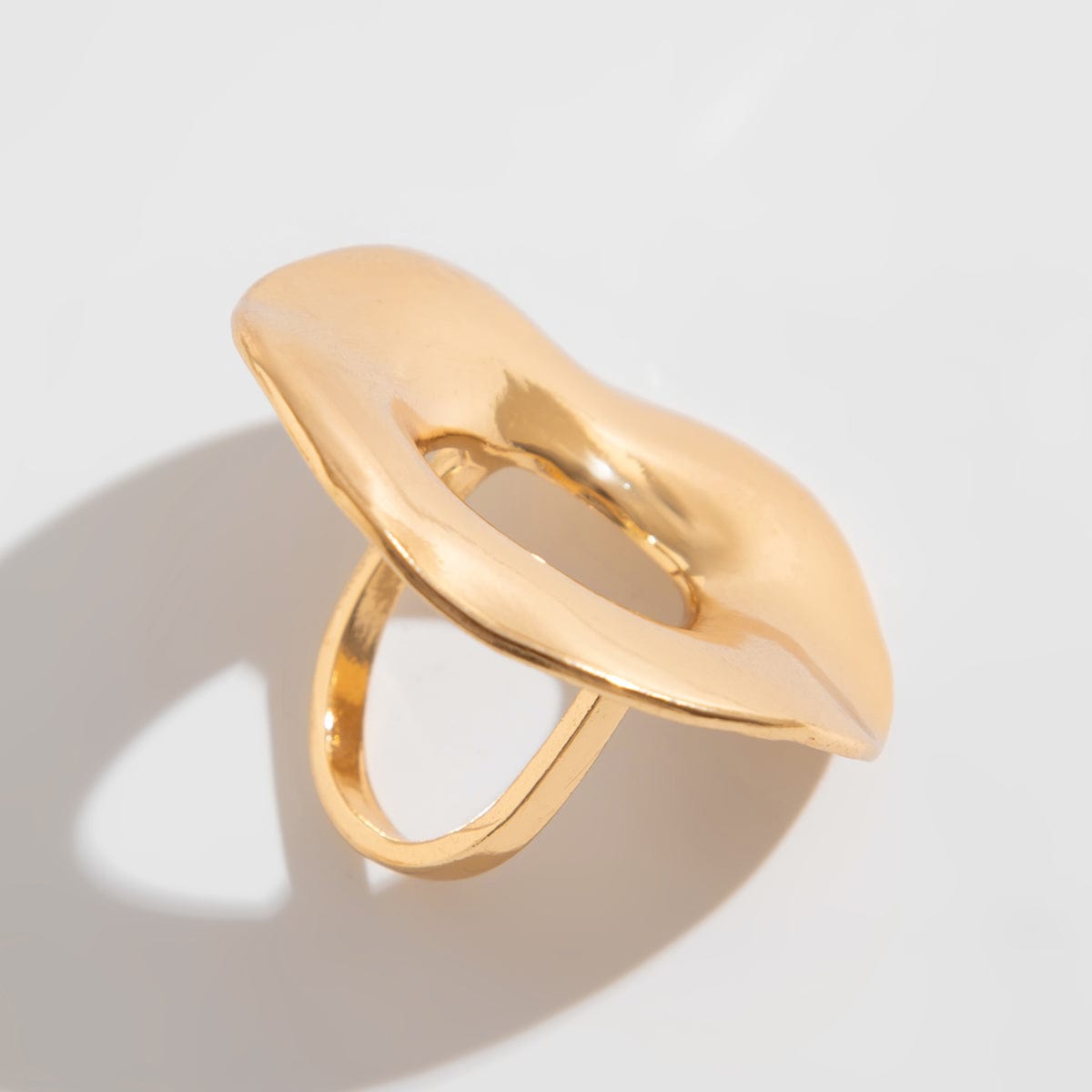 Irregular Gold Silver Plated Chunky Hoop Ring - ArtGalleryZen