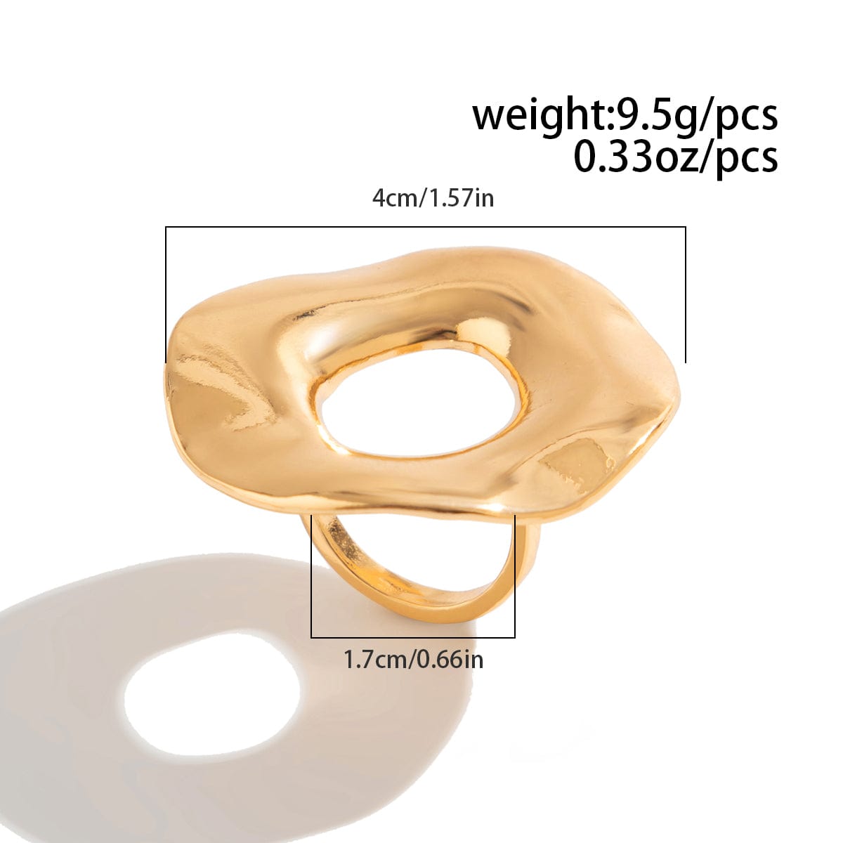 Irregular Gold Silver Plated Chunky Hoop Ring - ArtGalleryZen