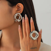 Thumbnail for Irregular Gold Silver Plated Chunky Hoop Ring - ArtGalleryZen