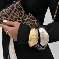 Thumbnail for Irregular Gold Silver Plated Glossy Wide Cuff Bangle Bracelet - ArtGalleryZen