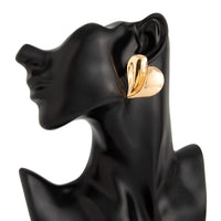 Thumbnail for Irregular Gold Silver Plated Heart Stud Earrings - ArtGalleryZen