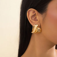 Thumbnail for Irregular Gold Silver Plated Heart Stud Earrings - ArtGalleryZen