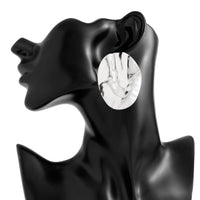 Thumbnail for Irregular Pleated Oval Stud Earrings - ArtGalleryZen