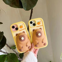 Thumbnail for Kawaii 3D Capybara Blowing Bubbles iPhone Case - ArtGalleryZen