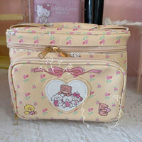 Thumbnail for Kawaii Anime Mikko Leather Multi-Layer Makeup Bag Portable Travel Large Capacity Storage Bag - ArtGalleryZen