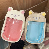 Thumbnail for Kawaii Bear Doll Clear Display Keychain Bag - Cute Photocard Holder - ArtGalleryZen