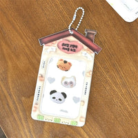 Thumbnail for Kawaii Bear House Photocard Holder Keychain Kpop Card Display Bag - ArtGalleryZen