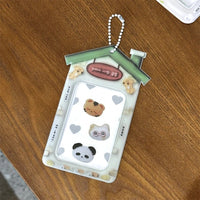 Thumbnail for Kawaii Bear House Photocard Holder Keychain Kpop Card Display Bag - ArtGalleryZen