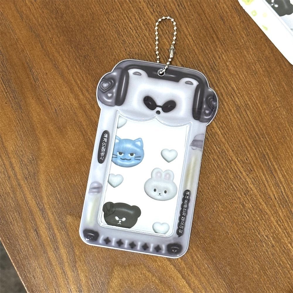 Kawaii Bear House Photocard Holder Keychain Kpop Card Display Bag - ArtGalleryZen