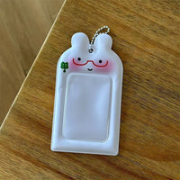 Thumbnail for Kawaii Bunny Clover Photocard Holder Keychain PVC Card Display Bag - ArtGalleryZen