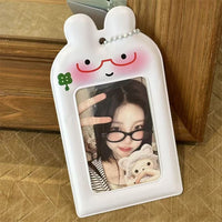Thumbnail for Kawaii Bunny Clover Photocard Holder Keychain PVC Card Display Bag - ArtGalleryZen