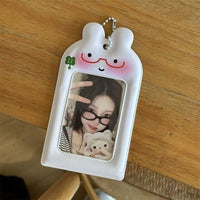 Thumbnail for Kawaii Bunny Clover Photocard Holder Keychain PVC Card Display Bag - ArtGalleryZen