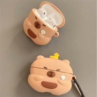 Thumbnail for Kawaii Capybara Duck Silicone AirPods Earphone Case - ArtGalleryZen