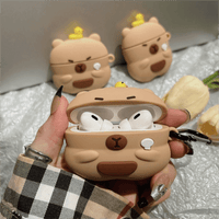Thumbnail for Kawaii Capybara Duck Silicone AirPods Earphone Case - ArtGalleryZen
