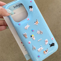 Thumbnail for Kawaii Colorful Relief Kitten Sticker iPhone Case - ArtGalleryZen