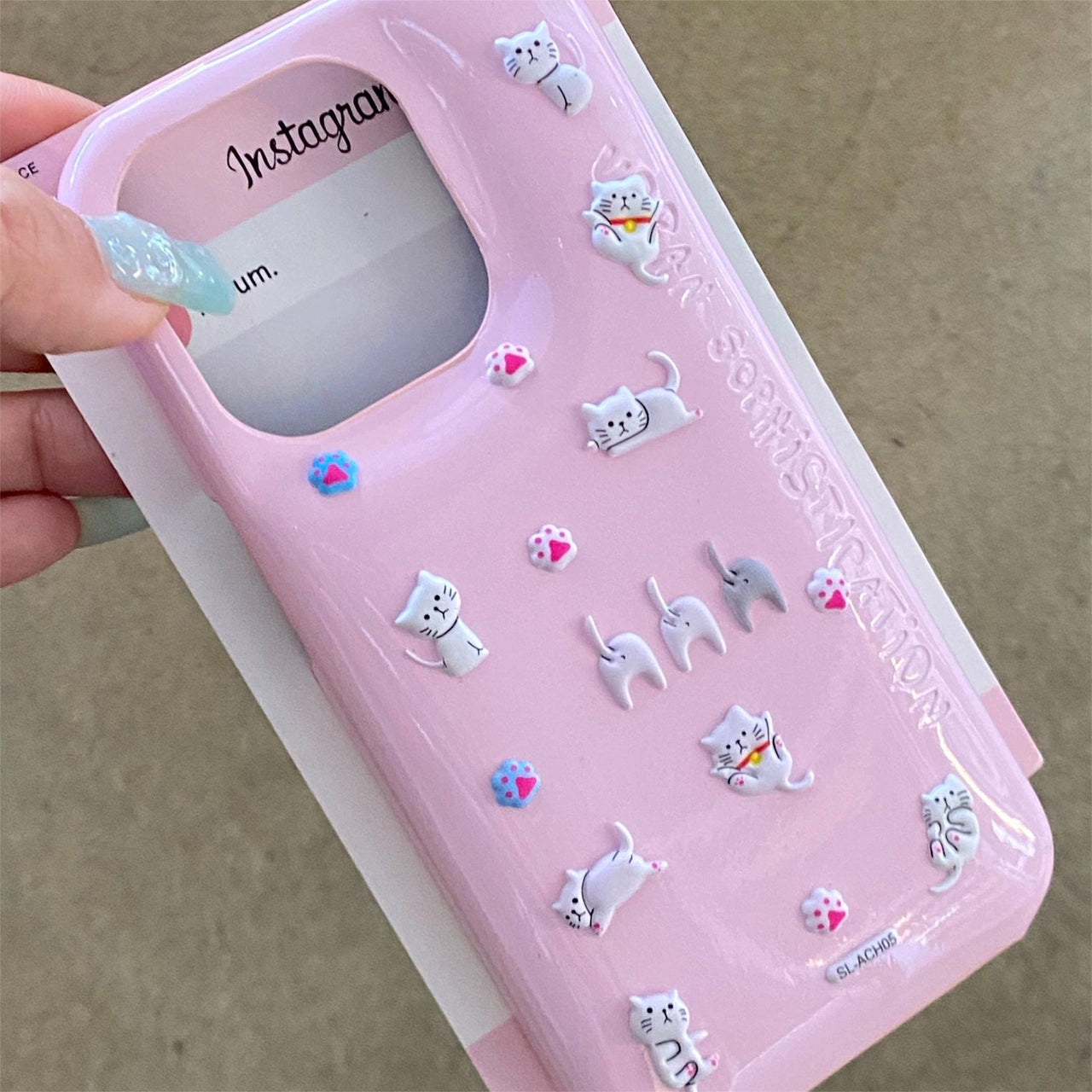 Kawaii Colorful Relief Kitten Sticker iPhone Case - ArtGalleryZen