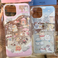 Thumbnail for Kawaii Floating Snow Kitten Puppy Sticker iPhone Case - ArtGalleryZen