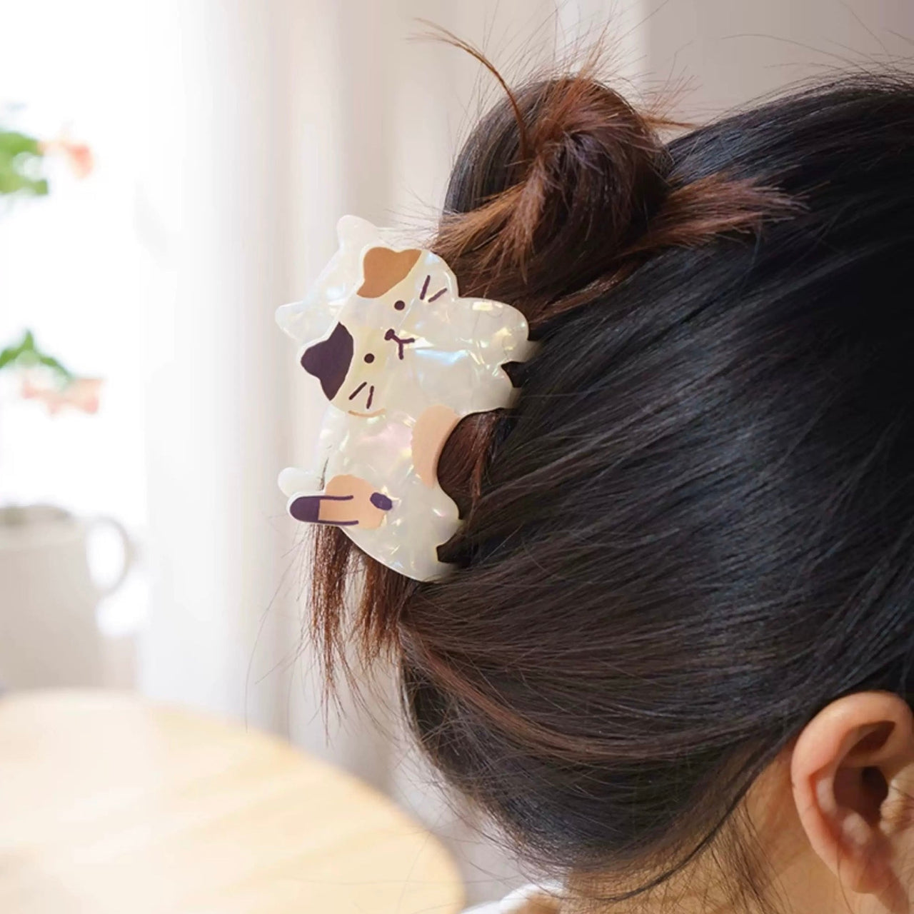 Kawaii Kitten Acetate Acrylic Hair Claw Hair Clip - ArtGalleryZen