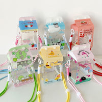 Thumbnail for Kawaii Milk Carton Clear Display Bag - Crossbody Doll Holder Purse - ArtGalleryZen