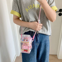Thumbnail for Kawaii Milk Carton Clear Display Bag - Crossbody Doll Holder Purse - ArtGalleryZen