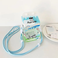 Thumbnail for Kawaii Milk Carton Clear Display Bag - Crossbody Doll Holder Purse - ArtGalleryZen