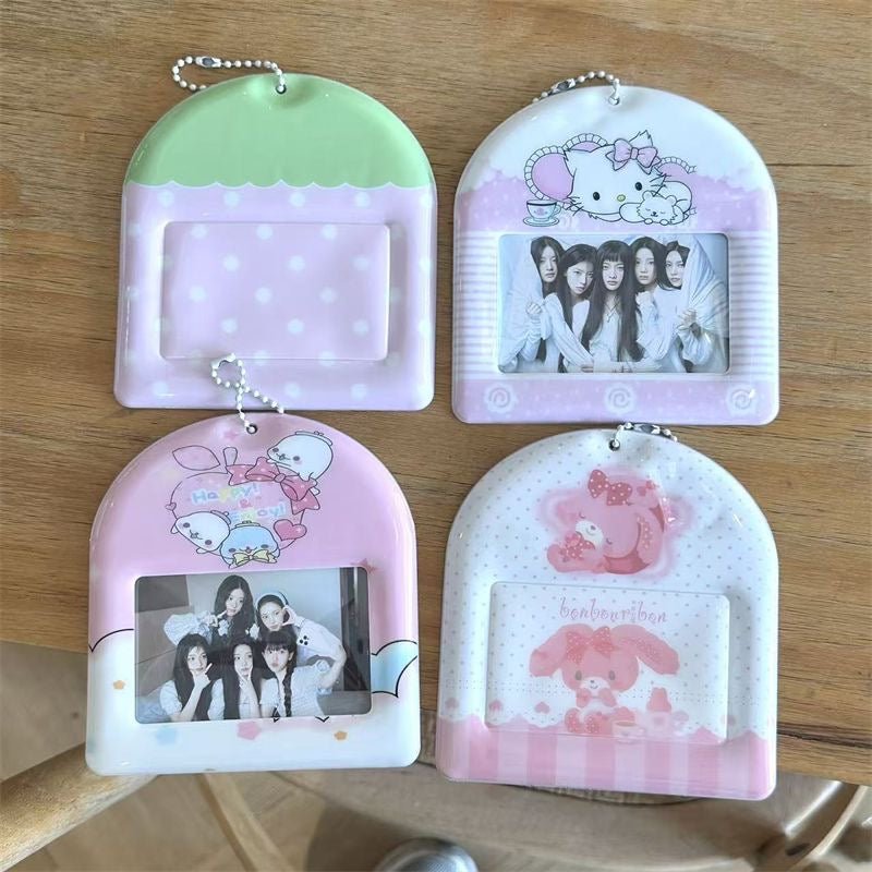 Kawaii Pastel Cartoon Photocard Holder Keychain - Cute Style - ArtGalleryZen