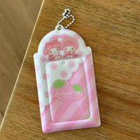 Thumbnail for Kawaii Pastel Photocard Holder Keychain - Cute Cartoon Style Card Display - ArtGalleryZen