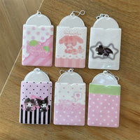 Thumbnail for Kawaii Pastel Photocard Holder Keychain - Cute Cartoon Style Card Display - ArtGalleryZen