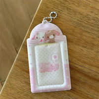 Thumbnail for Kawaii Pastel Photocard Holder Keychain - Cute Cartoon Style Card Display - ArtGalleryZen