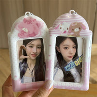 Thumbnail for Kawaii Pastel Photocard Holder Keychain - Cute Cartoon Style Card Display - ArtGalleryZen