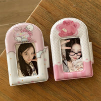 Thumbnail for Kawaii Pastel Pink Bunny Seal 3 Inch Mini Photocard Album Holder - ArtGalleryZen