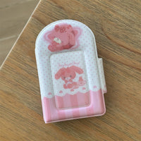 Thumbnail for Kawaii Pastel Pink Bunny Seal 3 Inch Mini Photocard Album Holder - ArtGalleryZen