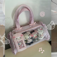 Thumbnail for Kawaii Pink Polka Dot Display Bag | Photocard Holder Crossbody Bag - ArtGalleryZen