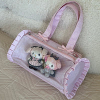 Thumbnail for Kawaii Pink Polka Dot Display Bag | Photocard Holder Crossbody Bag - ArtGalleryZen