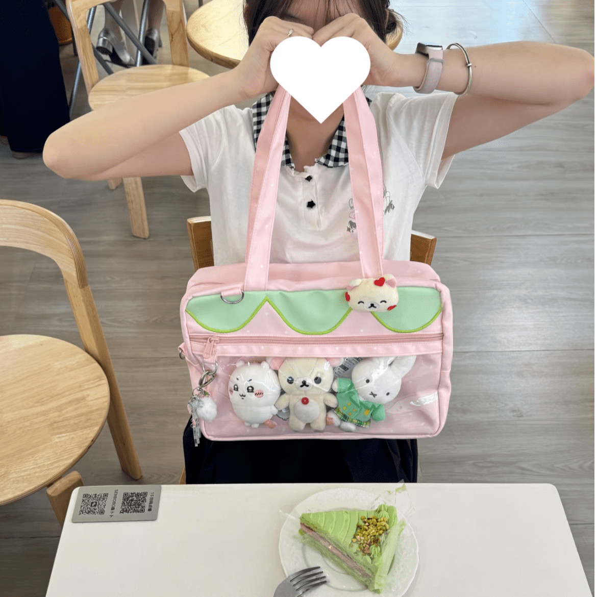 Kawaii Pink Strawberry Kpop Fan Display Shoulder Crossbody Bag - ArtGalleryZen