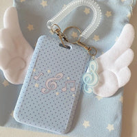 Thumbnail for Kawaii Polka Dot Angel Wing Resin Photocard Holder Keychain - ArtGalleryZen