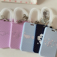 Thumbnail for Kawaii Polka Dot Angel Wing Resin Photocard Holder Keychain - ArtGalleryZen