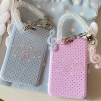 Thumbnail for Kawaii Polka Dot Angel Wing Resin Photocard Holder Keychain - ArtGalleryZen