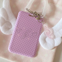 Thumbnail for Kawaii Polka Dot Angel Wing Resin Photocard Holder Keychain - ArtGalleryZen