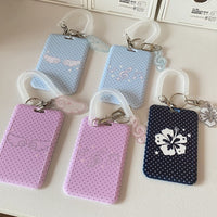 Thumbnail for Kawaii Polka Dot Angel Wing Resin Photocard Holder Keychain - ArtGalleryZen