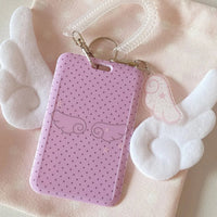 Thumbnail for Kawaii Polka Dot Angel Wing Resin Photocard Holder Keychain - ArtGalleryZen