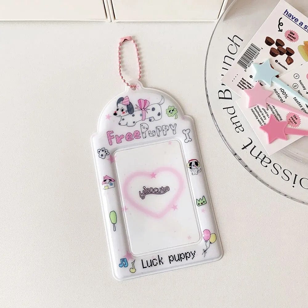 Kawaii Puppy Panda Swiss Roll Kpop Keychain Photocard Holder - ArtGalleryZen