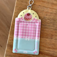 Thumbnail for Kawaii Strawberry Cake Photocard Holder Keychain - PVC Card Organizer - ArtGalleryZen