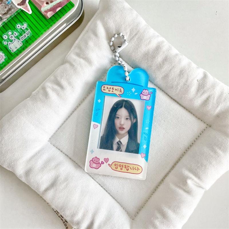 Korea Style Puppy Cat Acrylic Kpop Keychain Photocard Holder - ArtGalleryZen