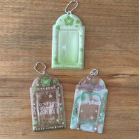 Thumbnail for Korean Style Lucky Clover Transparent Kpop Keychain Photocard Holder - ArtGalleryZen